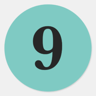 Sticker Rond Numéro Neuf fournitures de planification simple 9 