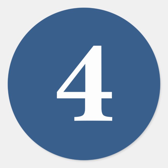 Sticker Rond Numéro Quatre fournitures de planification simple  (Devant)