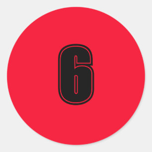 Sticker Rond Numéro Six fournitures de planification simple 6 r
