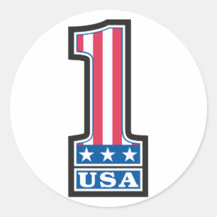 Sticker Rond Numéro un Etats-Unis