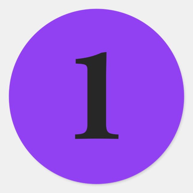 Sticker Rond Numéro Un offre simple 1 violet noir (Devant)