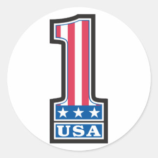 Sticker Rond Numéro un USA
