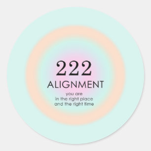 Sticker Rond Numéros d'angle Numérologie 222 Alignement Motiv