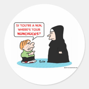 Sticker Rond nun nunchucks
