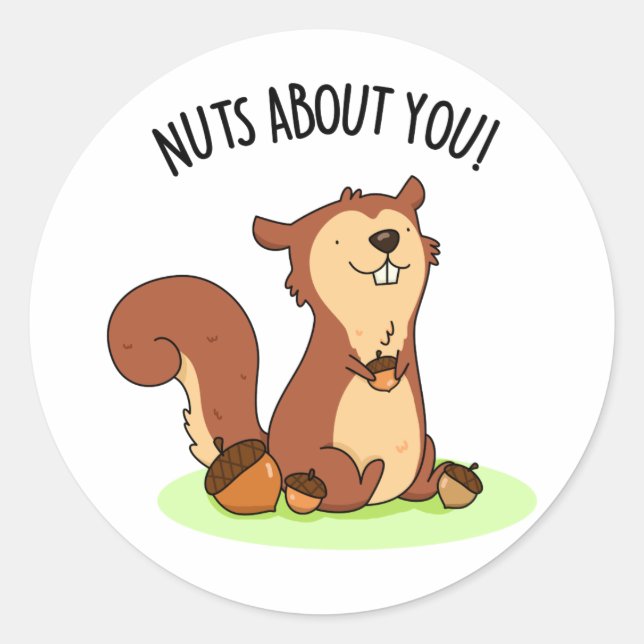 Sticker Rond Nuque À Propos De Vous Drôle Écureuil Pun (Devant)