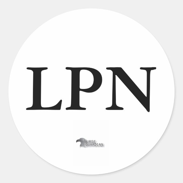 Sticker Rond nurseguardianlogo, LPN (Devant)