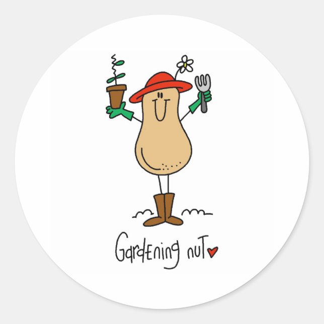 Sticker Rond Nut de jardinage (Devant)