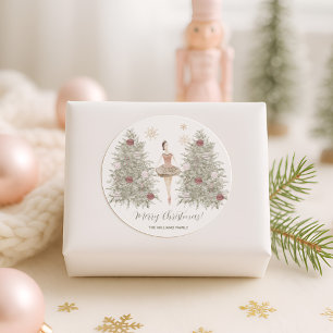 Sticker Rond Nutcracker Ballerina Noël
