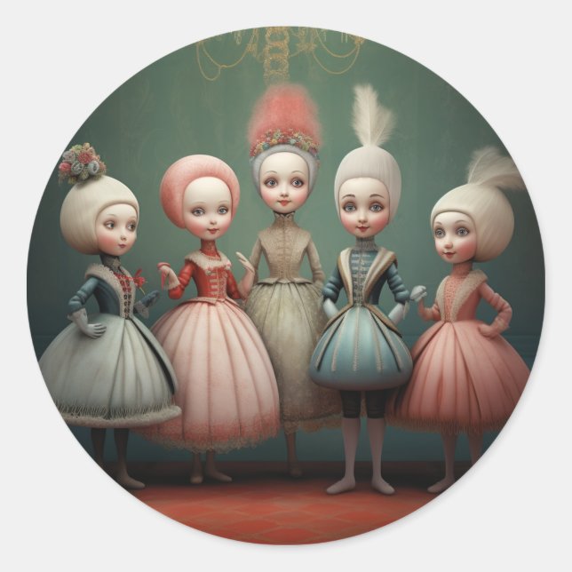 Sticker Rond Nutcracker Ballet Fashion-Buffoons/Polichinelles (Devant)
