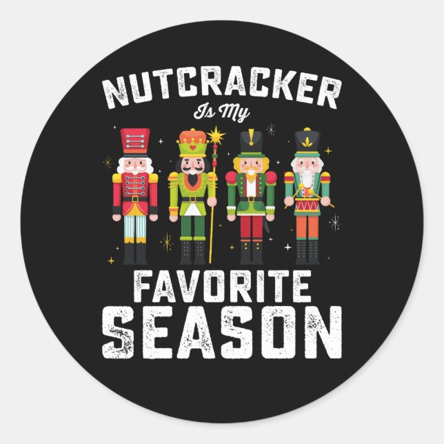 Sticker Rond Nutcracker est ma saison préférée Noël (Devant)