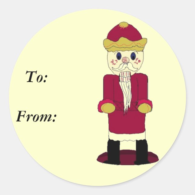 Sticker Rond Nutcracker Gifttag (Devant)