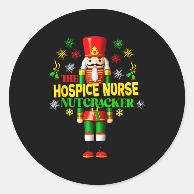 Sticker Rond Nutcracker Hosce Nurse Festive Christmas Holiday S (Devant)
