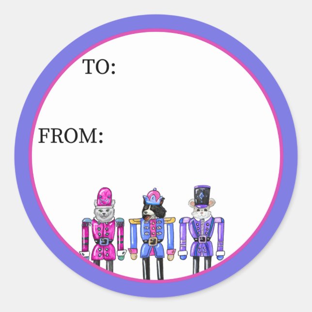 Sticker Rond Nutcracker Pets  (Devant)