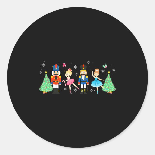 Sticker Rond Nutcracker Squad Ballet Dance Merry Christmas Wome (Devant)
