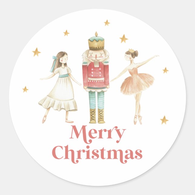 Sticker Rond Nutcracker Winter Ballet Noël (Devant)