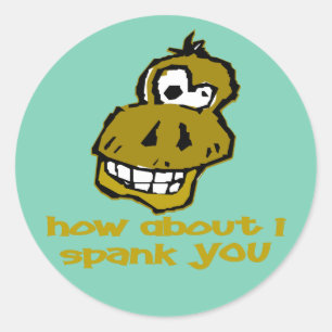 Sticker Rond Nutty Monkey Et Moi, Je T'Ai Éclairé