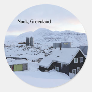 Sticker Rond Nuuk, photographie de paysage du Groenland