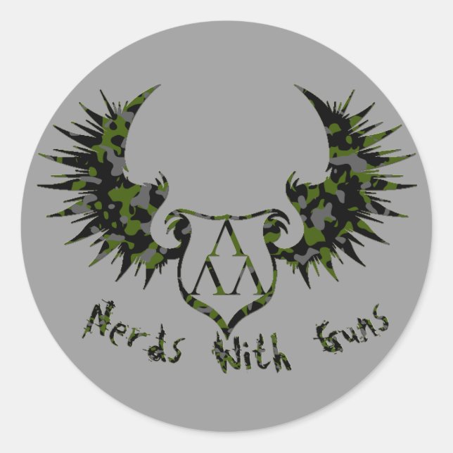 Sticker Rond NWG-CAMMO-ARCH-GLOW, cammo-trilam-logo-ailes (Devant)