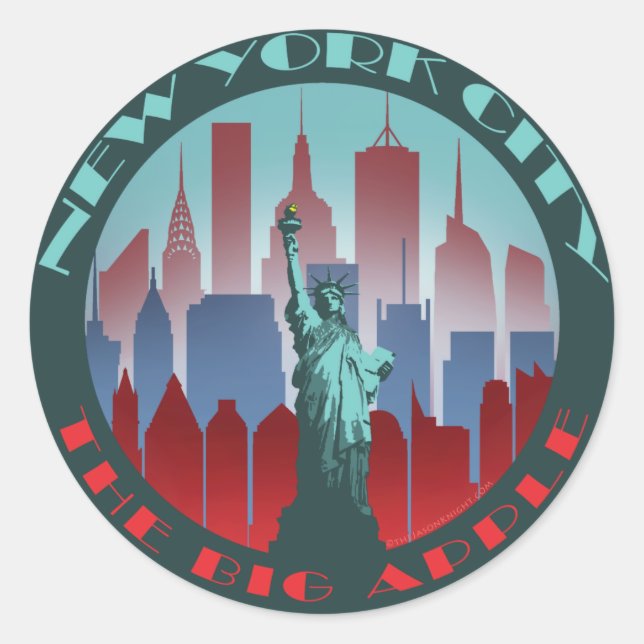 Sticker Rond NYC Big Apple round (Devant)