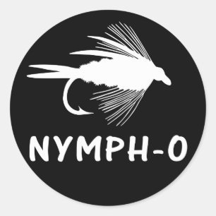 Sticker Rond Nymph-O drôle de pêche à la mouche leure