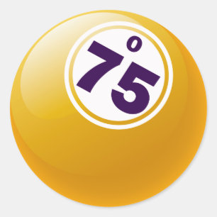STICKER ROND O 75 BALLE BINGO