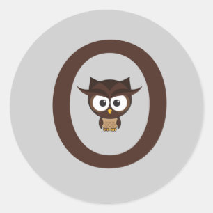 Sticker Rond O - Chouette