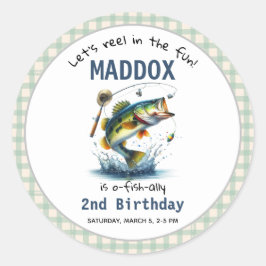 Sticker Rond O-Fish-Ally Deux pêcheurs 2e anniversaire