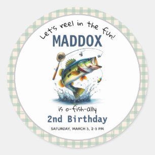 Sticker Rond O-Fish-Ally Deux pêcheurs 2e anniversaire