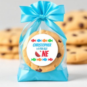 Sticker Rond O-Fish-Ally Une pêche 1er anniversaire