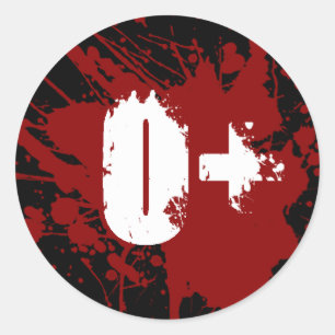 Sticker Rond O Sanguin Positif Type de don Vampire Zombie