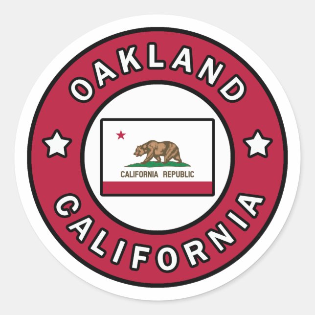 Sticker Rond Oakland Californie (Devant)