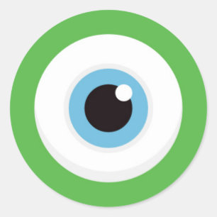 Sticker Rond Oautocollants à oeil monstre vert