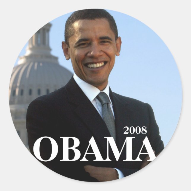 STICKER ROND OBAMA, 2008 (Devant)