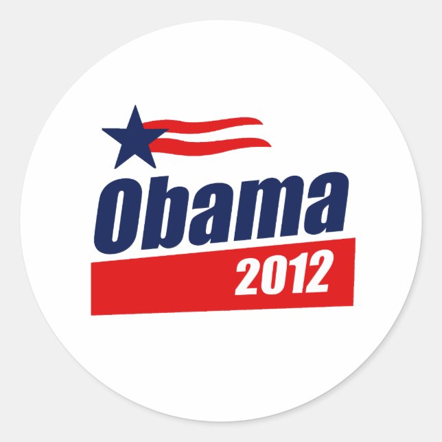 Sticker Rond Obama 2012 (Devant)