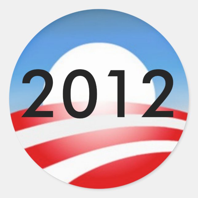 Sticker Rond Obama 2012 (Devant)