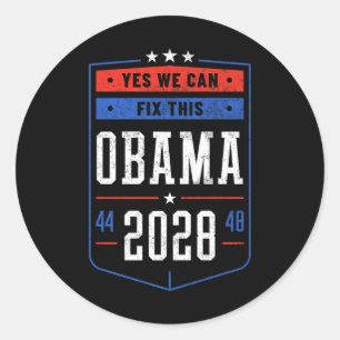 Sticker Rond Obama 2028 44 48 Premium