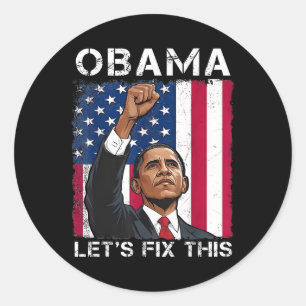 Sticker Rond Obama 2028 : Réparons ce président