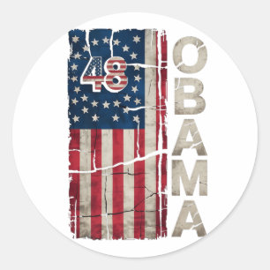 Sticker Rond Obama 48ème Président américain Drapeau Obama pour