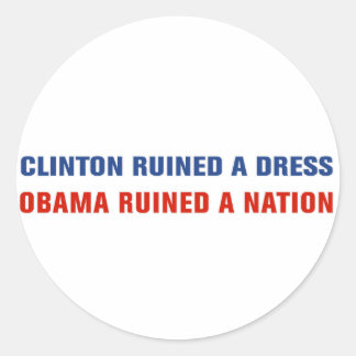 Sticker Rond Obama a ruiné une nation