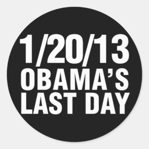 Sticker Rond Obama Dernier Jour 1/20/13
