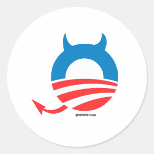 Sticker Rond Obama Devil