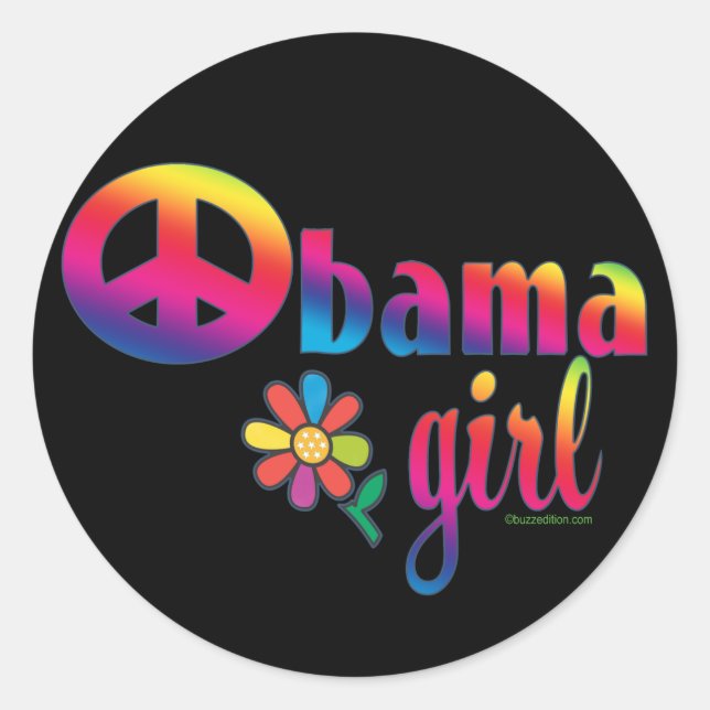 Sticker Rond Obama Girl (Devant)