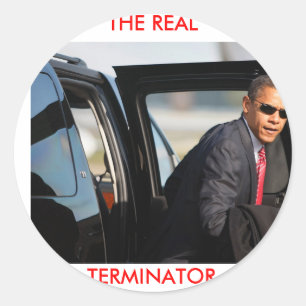 Sticker Rond Obama - Le véritable terminateur
