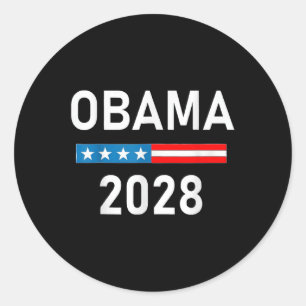 Sticker Rond Obama pour le président Patriotic 2028 protte poli