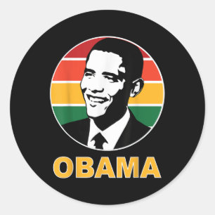 Sticker Rond Obama Retro Président Barack Obama espère un chang