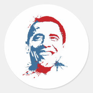 Sticker Rond Obama splat
