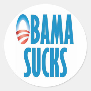 Sticker Rond Obama Sucks