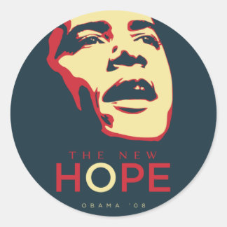 Sticker Rond obama_the_new_hope_redblue_1024px