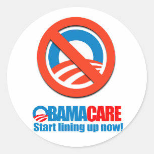 Sticker Rond Obamacare - commencez à aligner maintenant
