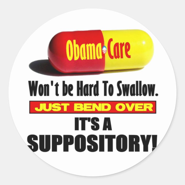Sticker Rond ObamaCare - Suppository (Devant)